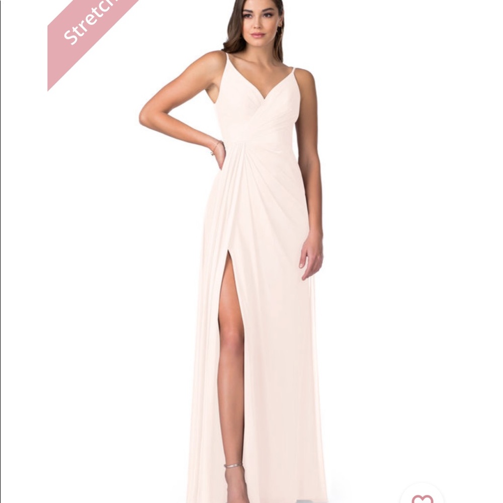 Azazie Evalin bridesmaid dress in color rose petal size 12. Work once.